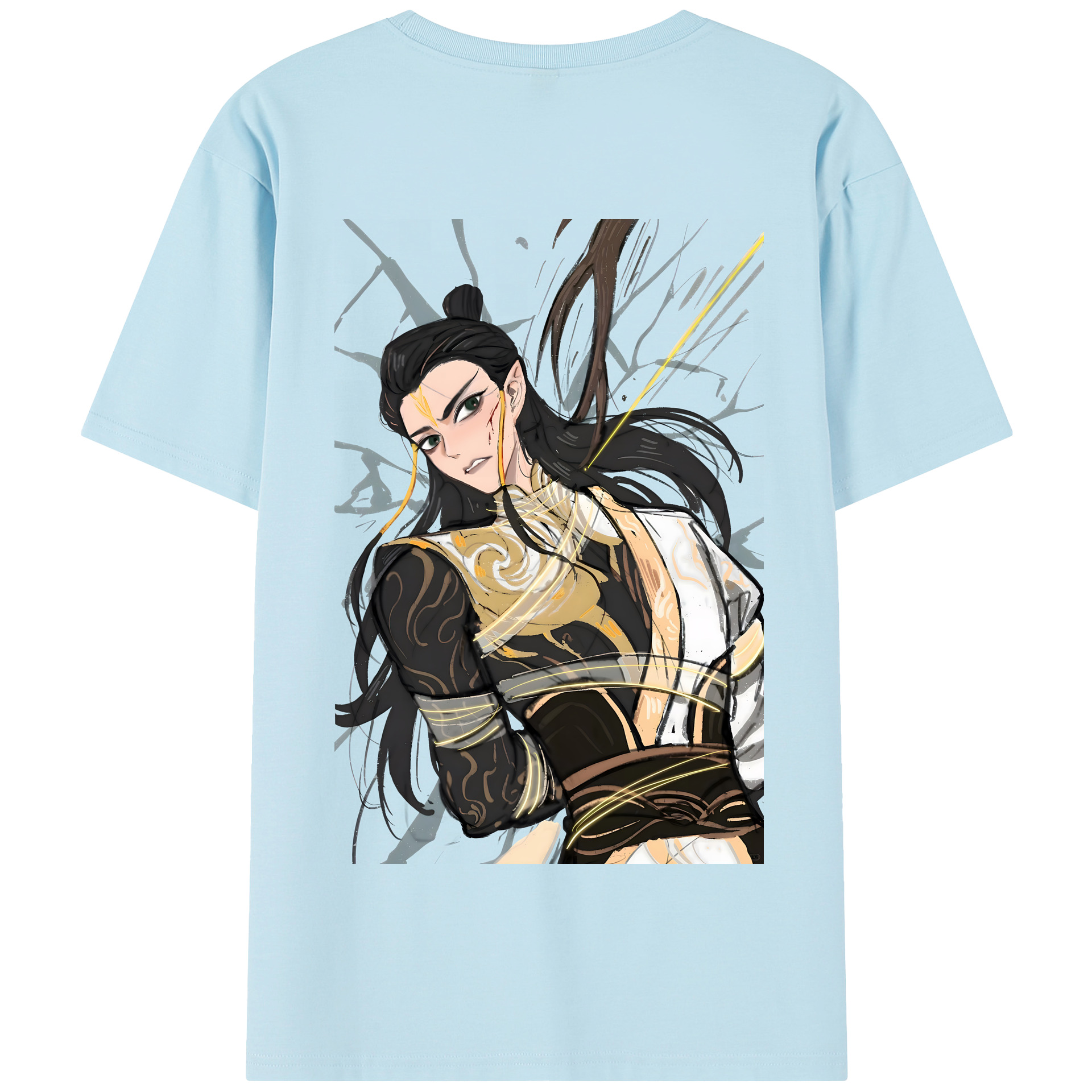 （画像用） Ne Zha 2 ナタ 魔童の大暴れ 綿100％半袖Tシャツ（背面プリント）